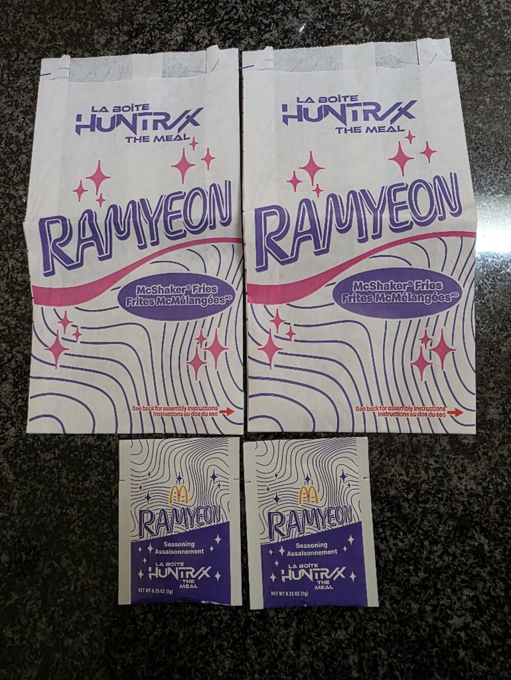 McDonald's Kpop Demon Hunters HUNTRIX Ramyeon McShaker Fries Seasoning Packet X2